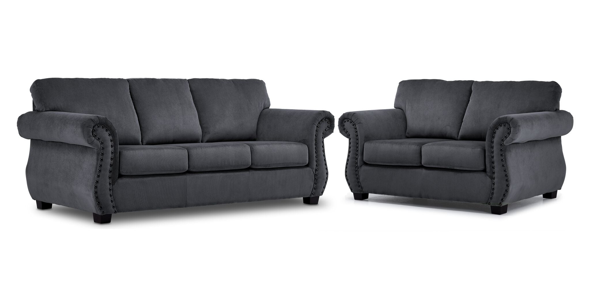 Brooklyn Sofa and Loveseat Set - Grey