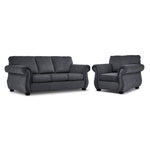 Brooklyn Sofa and Chair Set - Grey