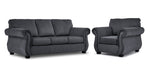 Brooklyn Sofa and Chair Set - Grey