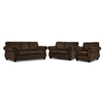 Brooklyn Sofa, Loveseat and Chair Set - Brown