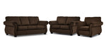 Brooklyn Sofa, Loveseat and Chair Set - Brown