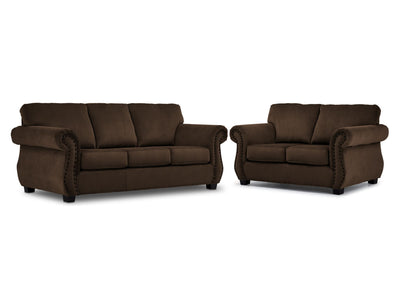 Brooklyn Sofa and Loveseat Set - Brown