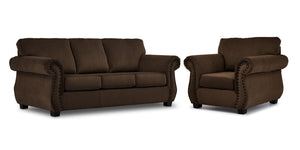 Brooklyn Sofa and Chair Set - Brown