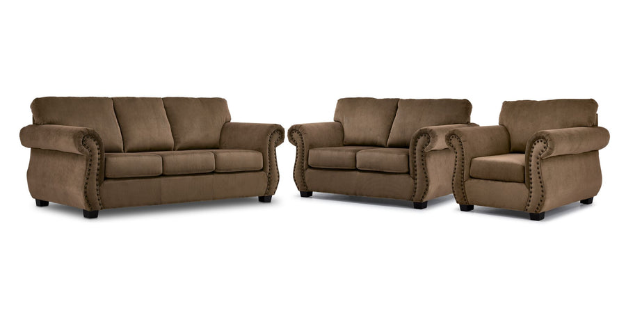 Brooklyn Sofa, Loveseat and Chair Set - Taupe