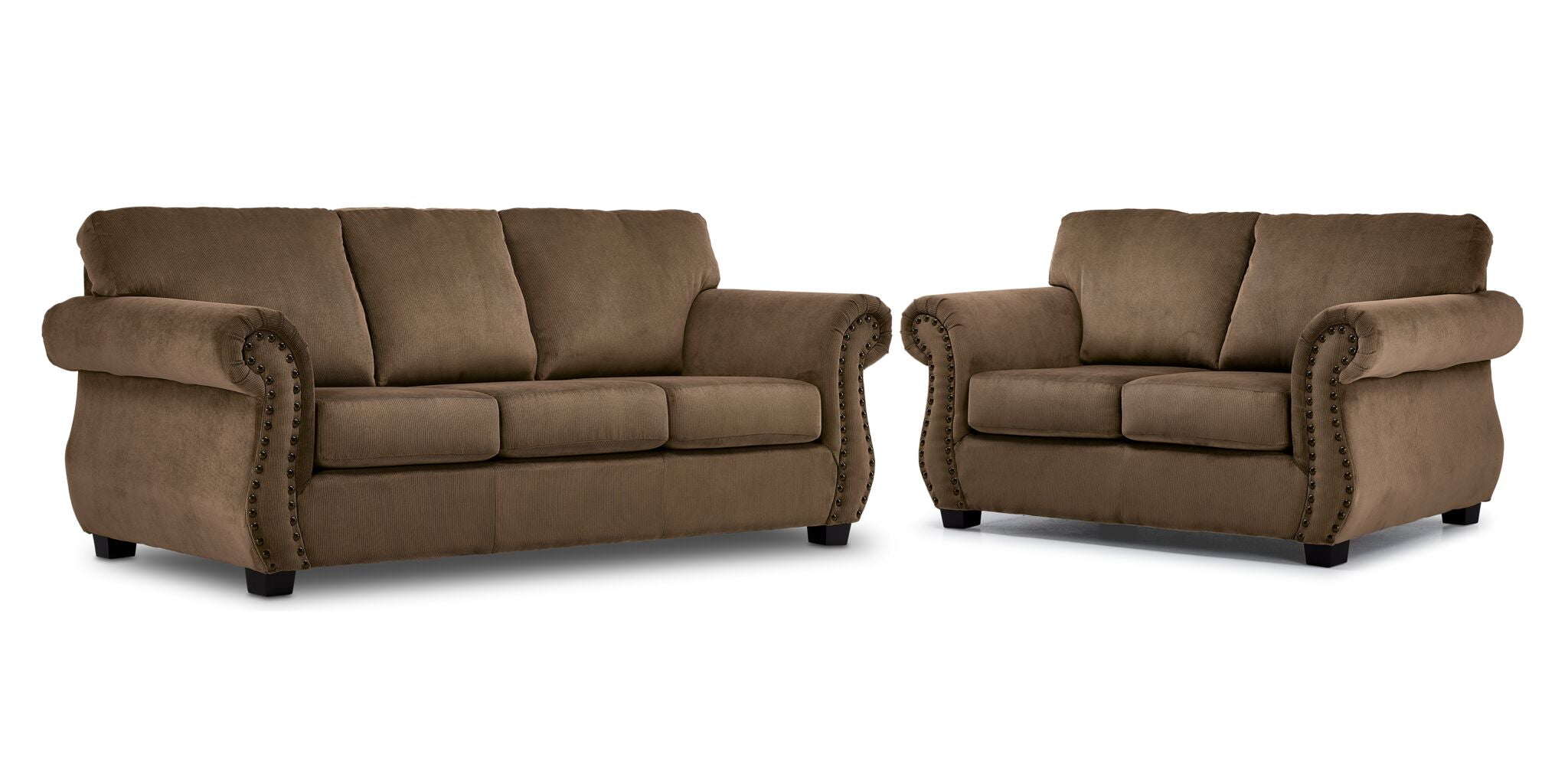 Brooklyn Sofa and Loveseat Set - Taupe