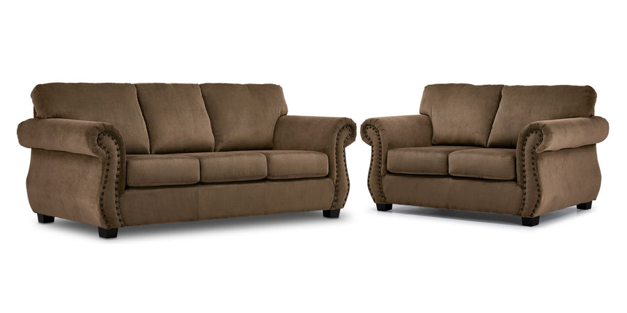 Brooklyn Sofa and Loveseat Set - Taupe