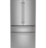Café Stainless Steel Kitchen Package with French Door Refrigerator, Electric Range & Built-In Dishwasher