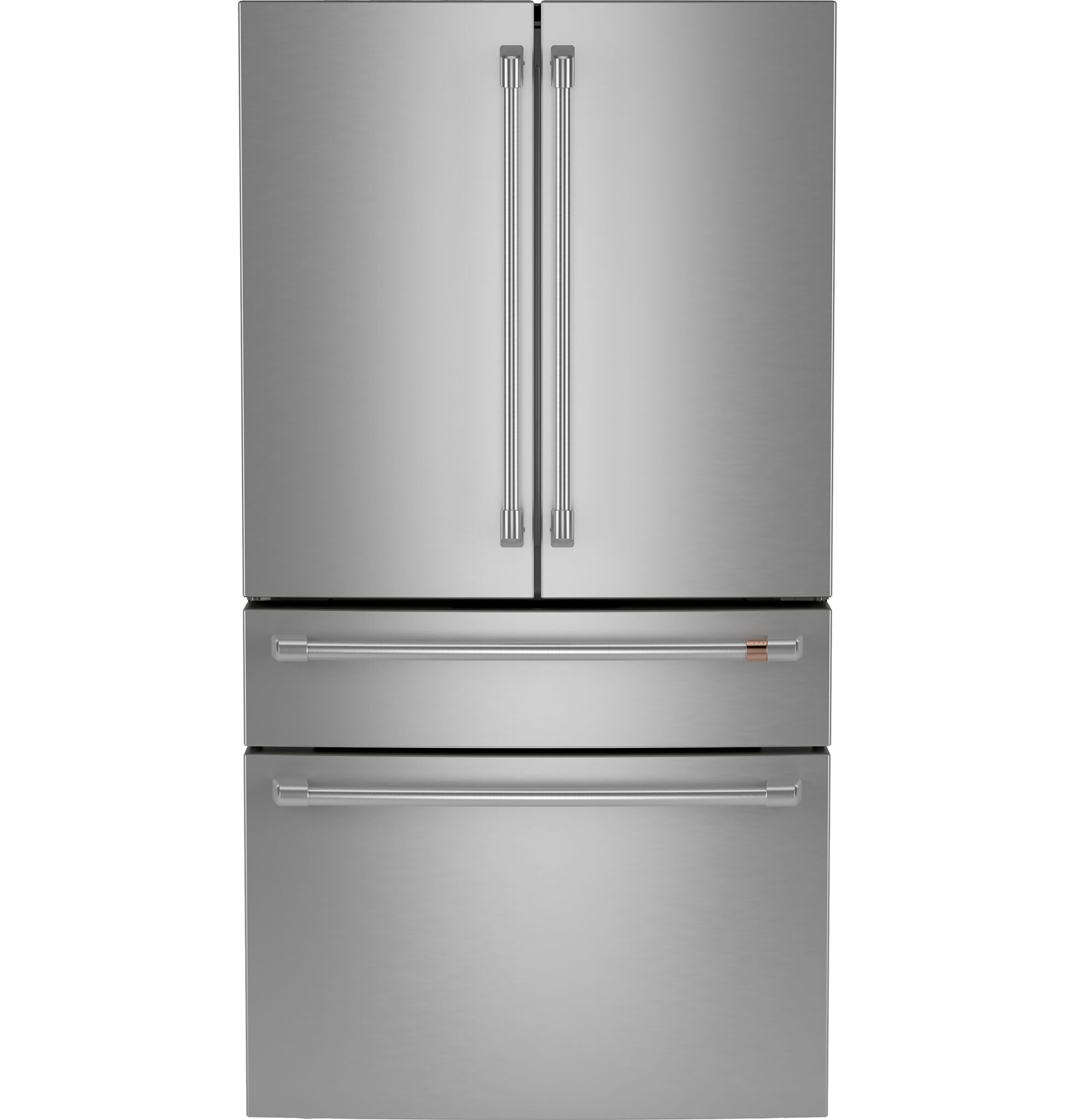 Café Stainless Steel Kitchen Package with French Door Refrigerator, Electric Range & Built-In Dishwasher