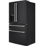 Café 35.75" 22.3 Cu. Ft. Matte Black Smart Counter-Depth 4-Door French Door Refrigerator - CXE22DP3PD1