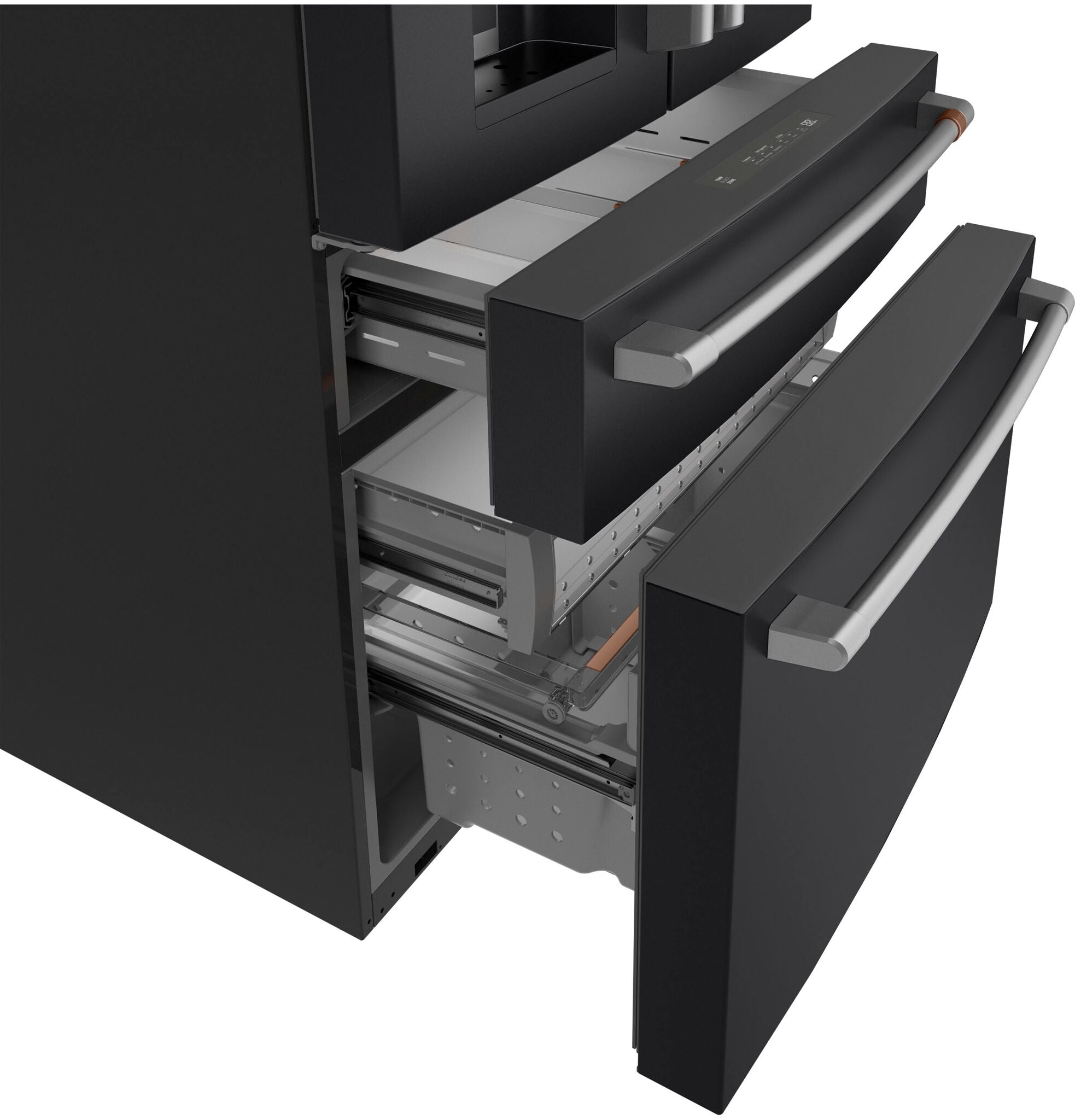 Café 35.75" 22.3 Cu. Ft. Matte Black Smart Counter-Depth 4-Door French Door Refrigerator - CXE22DP3PD1