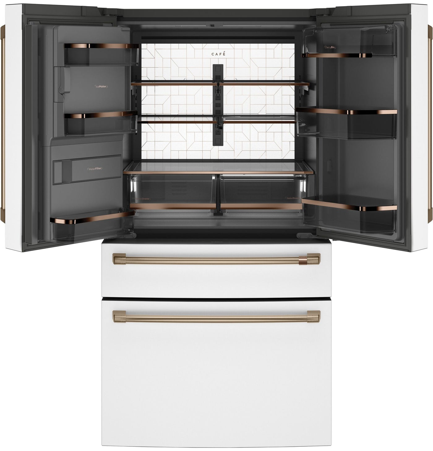 Café Matte White Smart Counter-Depth 4-Door French-Door Refrigerator (22.3 Cu.Ft.) - CXE22DP4PW2