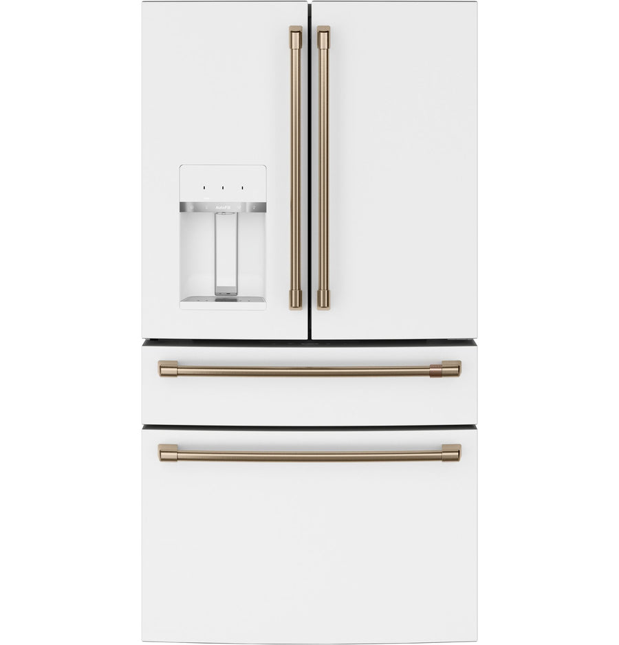 Café 35.75" 22.3 Cu. Ft. Matte White Smart Counter-Depth 4-Door French Door Refrigerator - CXE22DP4PW2