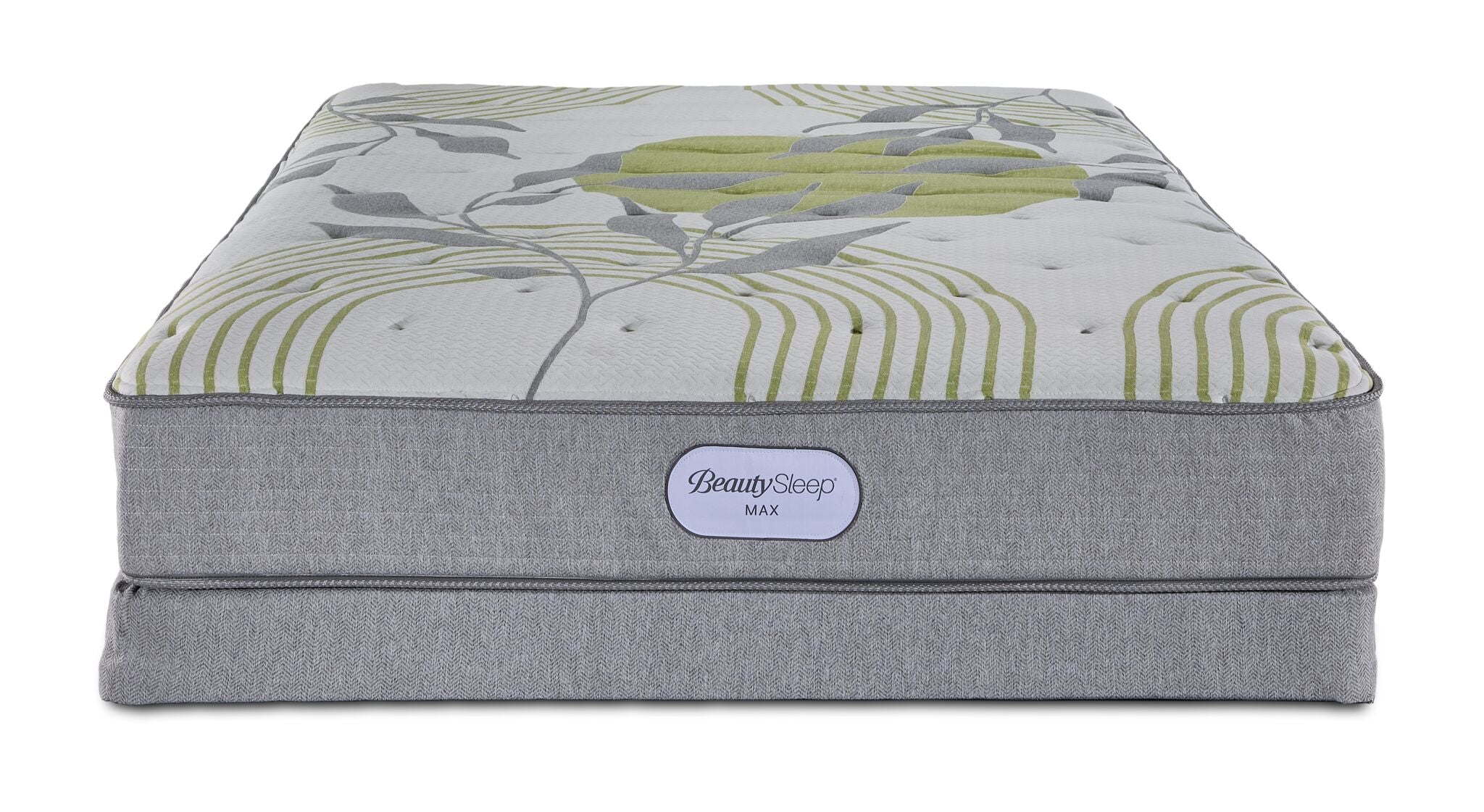 BeautySleep Max Calm Tight Top Firm Queen Mattress and Low Profile Boxspring Set
