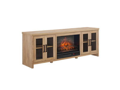 Cambridge 66" Fireplace TV Stand - Natural Oak