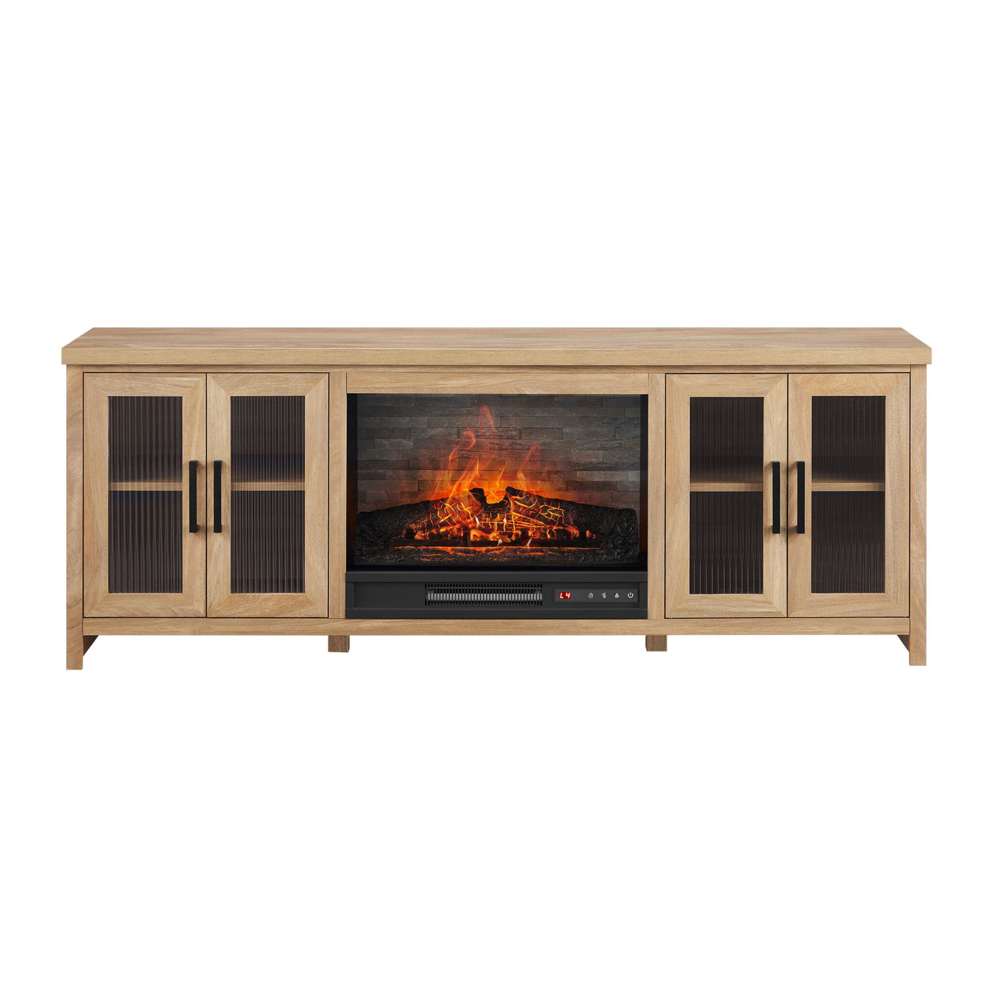 Cambridge 66" Fireplace TV Stand - Natural Oak