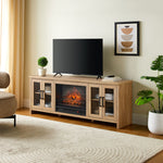 Cambridge 66" Fireplace TV Stand - Natural Oak