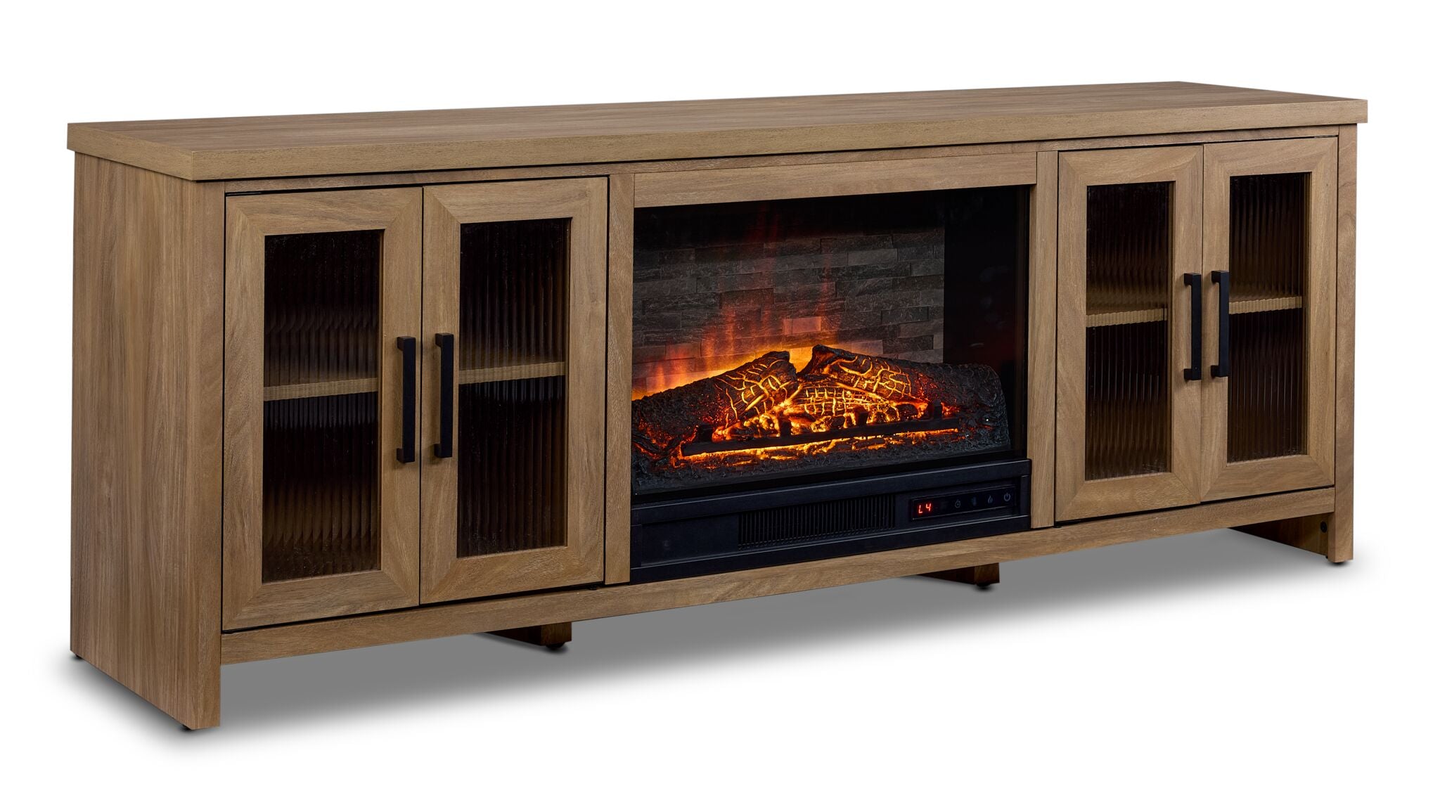 Cambridge 66" Fireplace TV Stand - Natural Oak