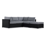 Caribe 2- Piece Outdoor Sectional and Ottoman - Black, Grey