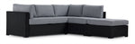 Caribe 2- Piece Outdoor Sectional and Ottoman - Black, Grey