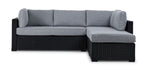 Caribe 2- Piece Outdoor Sectional and Ottoman - Black, Grey