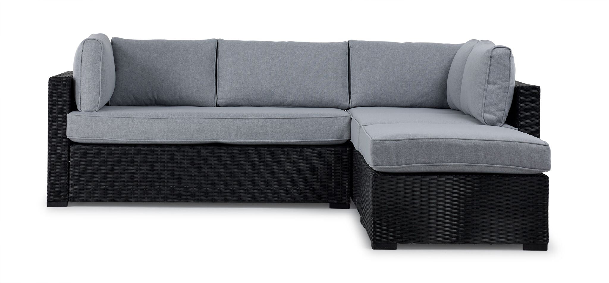 Caribe 2- Piece Outdoor Sectional and Ottoman - Black, Grey