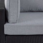 Caribe 2- Piece Outdoor Sectional and Ottoman - Black, Grey