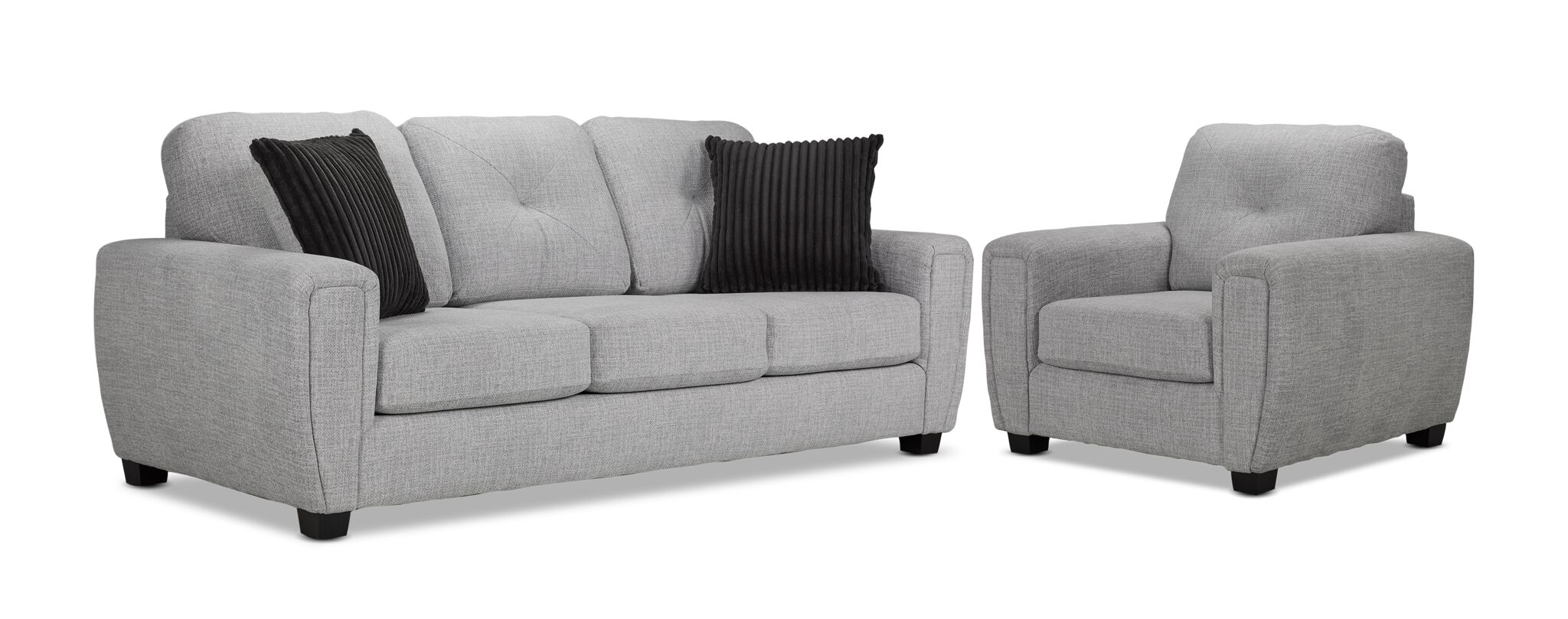 Carolina Sofa and Chair Set - Light Grey