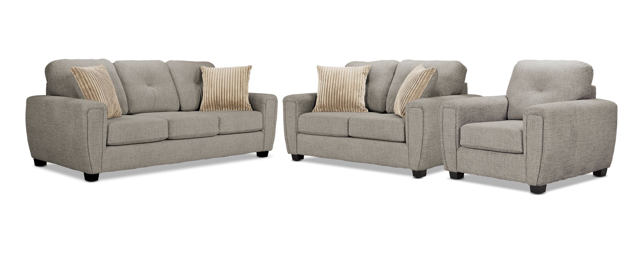 Carolina Sofa, Loveseat and Chair Set - Brown