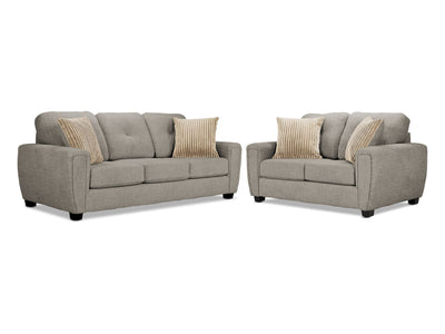 Carolina Sofa and Loveseat Set - Brown