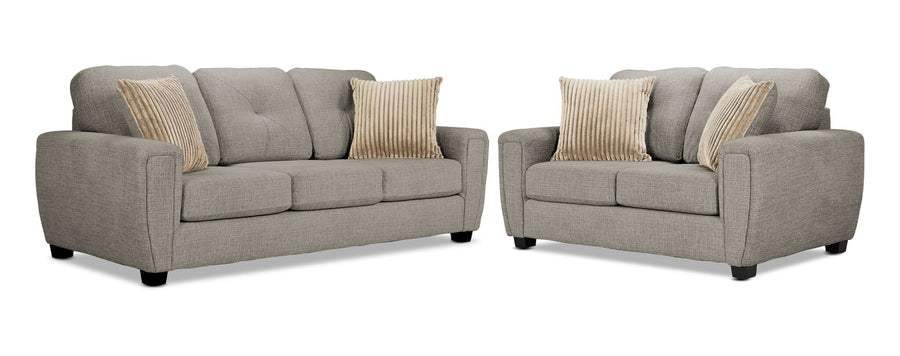 Carolina Sofa and Loveseat Set - Brown