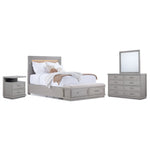 Fresh Perspective Cascade 6-Piece King Storage Bench Bedroom Package - Dovetail Grey