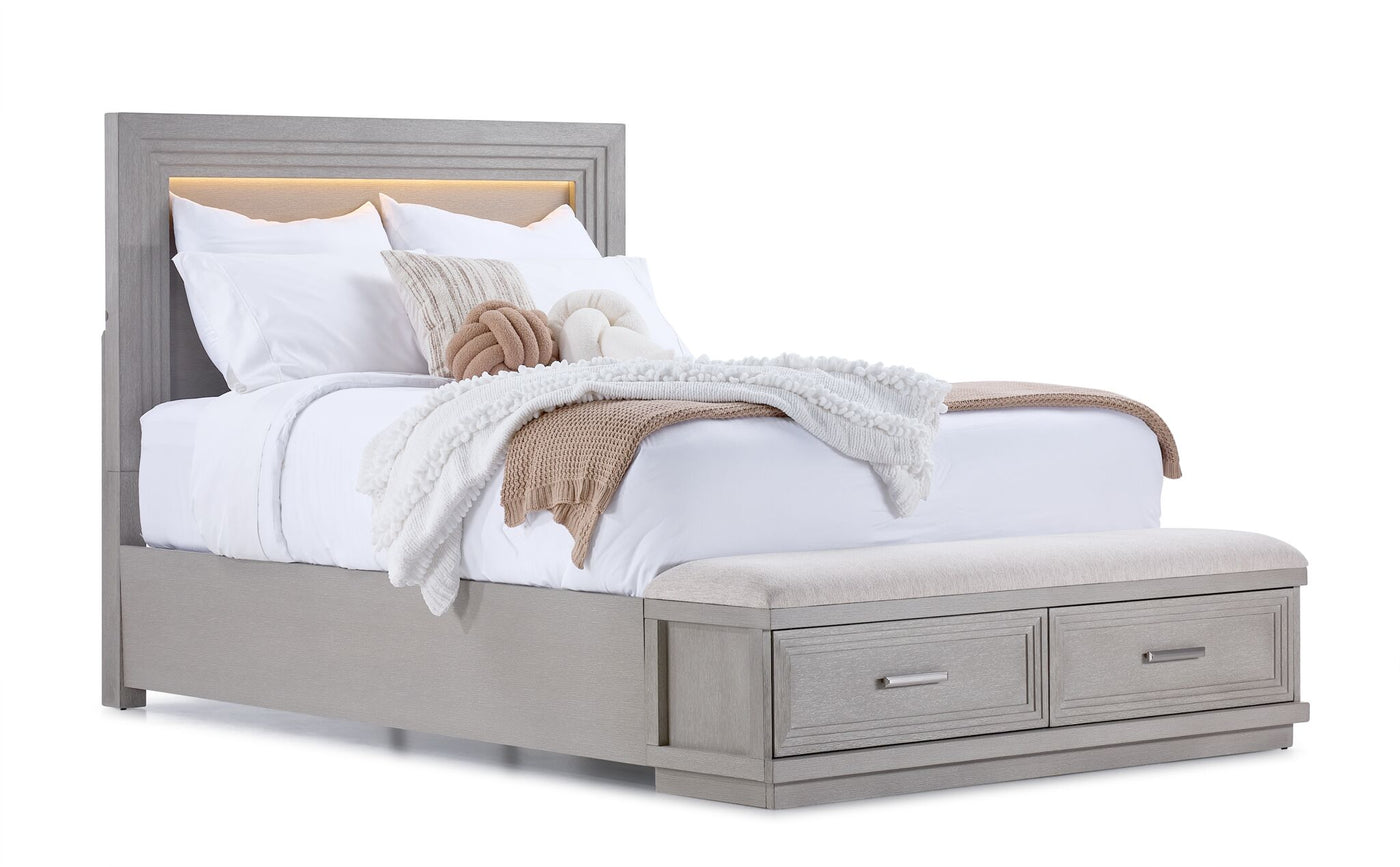 Fresh Perspective Cascade 6-Piece King Storage Bench Bedroom