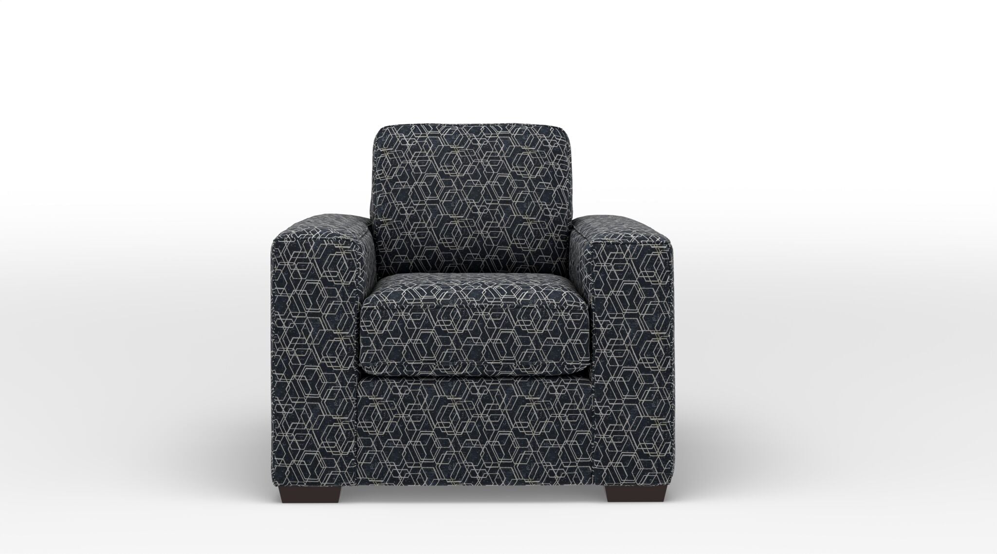 Celeste Accent Chair - Boxes Dark Blue