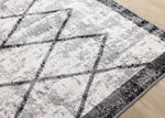 Ashwood 5'3" x 7'7" Distressed Lattice Area Rug - Grey, Black, White