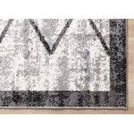 Ashwood 6'7" x 9'10" Distressed Lattice Area Rug - Grey, Black, White