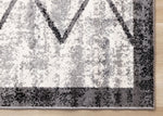 Ashwood 6'7" x 9'10" Distressed Lattice Area Rug - Grey, Black, White