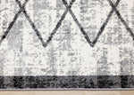 Ashwood 6'7" x 9'10" Distressed Lattice Area Rug - Grey, Black, White