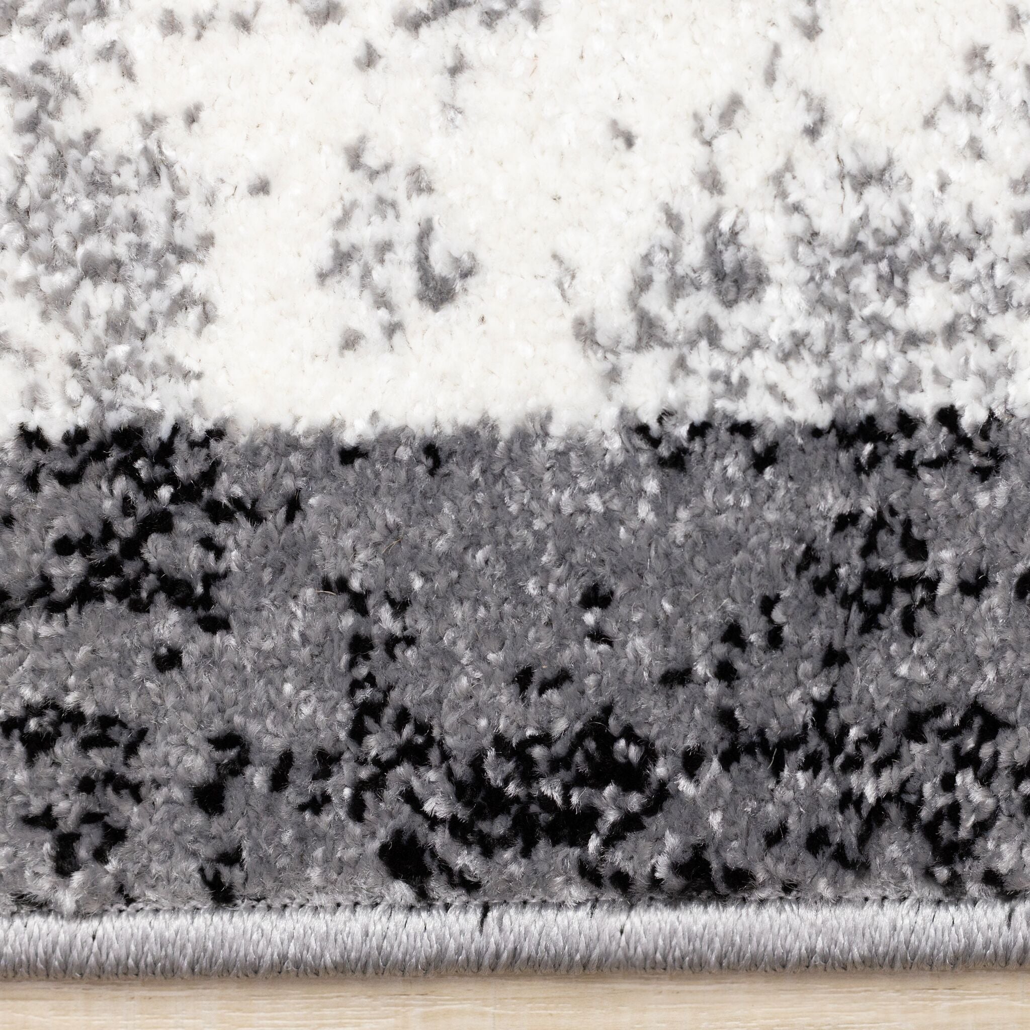 Ashwood 5'3" x 7'7" Distressed Lattice Area Rug - Grey, Black, White