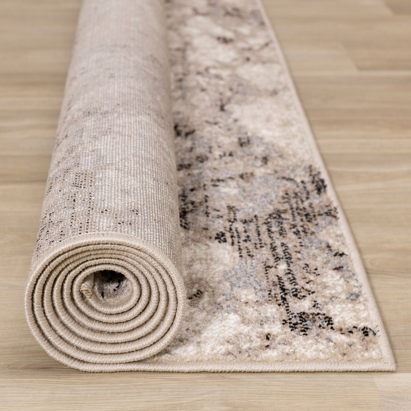 Natural Granite 5'3" x 7'7" Etched Stone Plush Area Rug - Beige