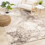 Natural Granite 5'3" x 7'7" Etched Stone Plush Area Rug - Beige