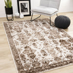 Antique Charm 5'3" x 7'7" Distressed Classic Area Rug - Brown, Grey, White