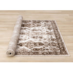 Antique Charm 5'3" x 7'7" Distressed Classic Area Rug - Brown, Grey, White