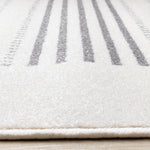 Nordic Stripes 5'3" x 7'7" Striped Lines Area Rug - Grey