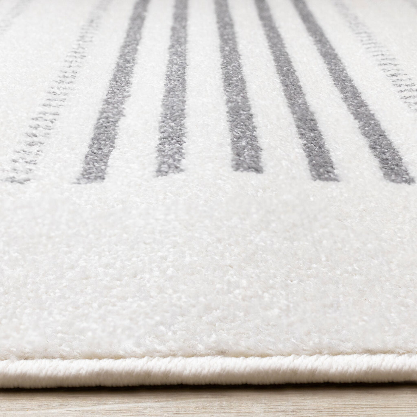 Nordic Stripes 5'3" x 7'7" Striped Lines Area Rug - Grey