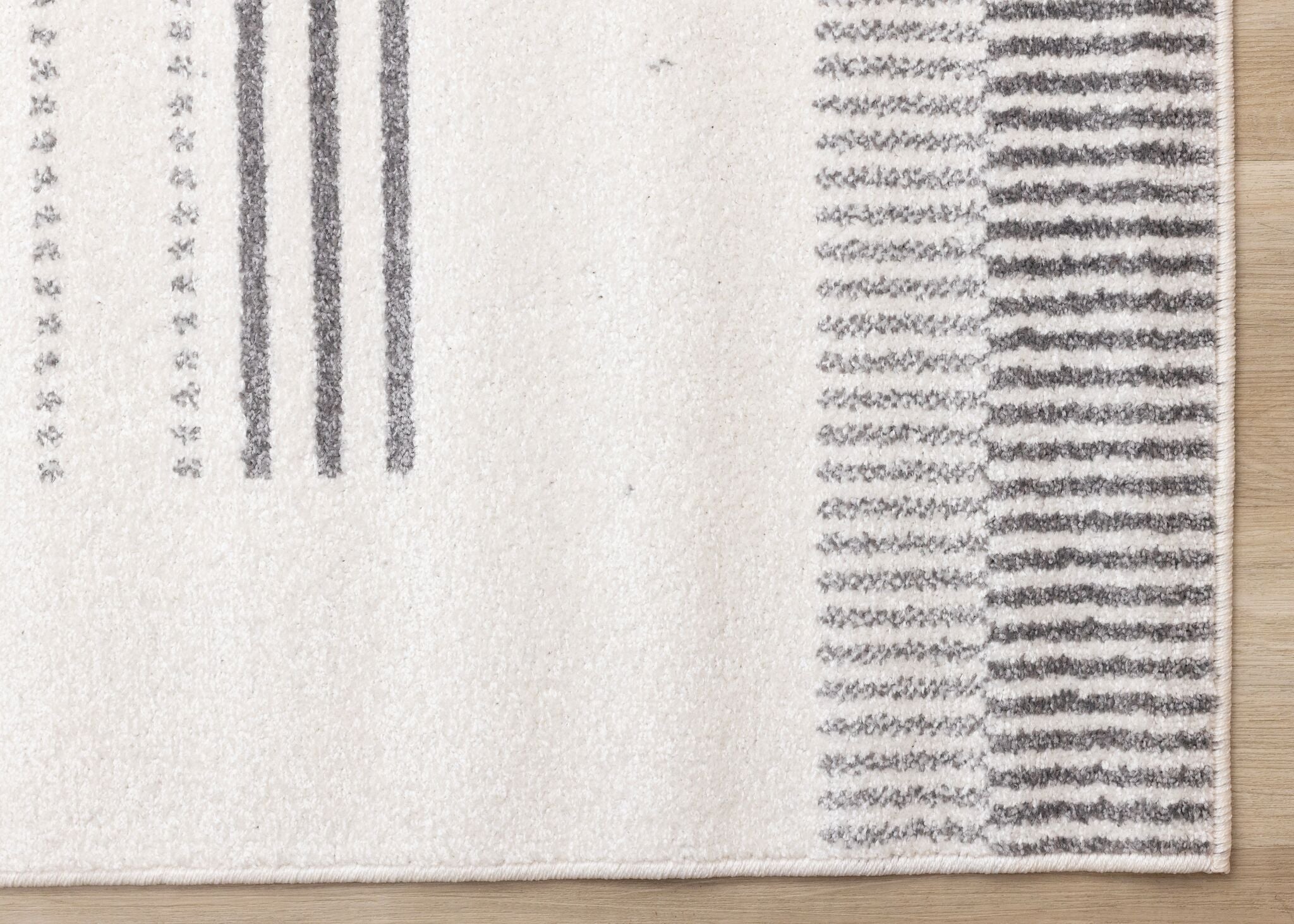 Nordic Stripes 5'3" x 7'7" Striped Lines Area Rug - Grey