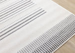 Nordic Stripes 6'7" x 9'10" Striped Lines Area Rug - Grey