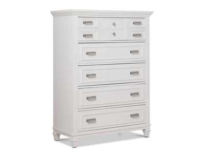 Charleston 5-Drawer Chest- Dove White