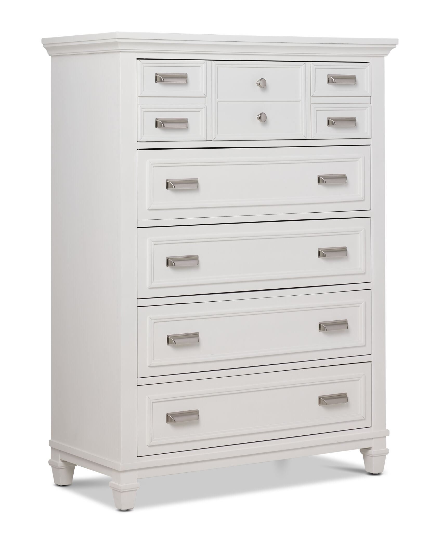 Charleston 5-Drawer Chest- Dove White