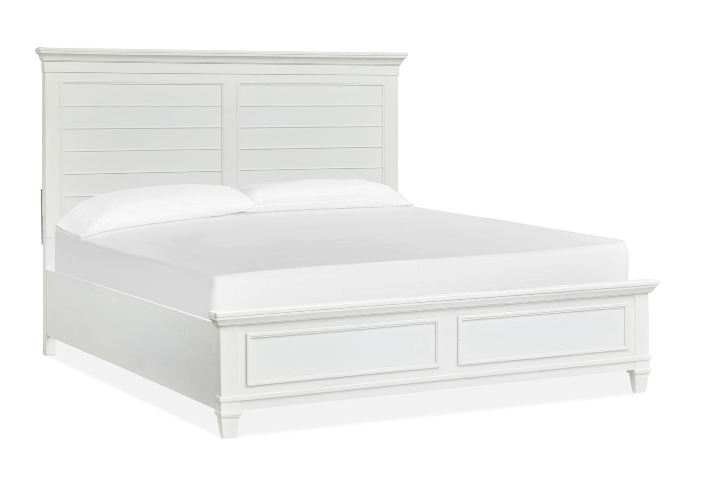 Charleston 3 - Piece King Panel Bed - Dove White