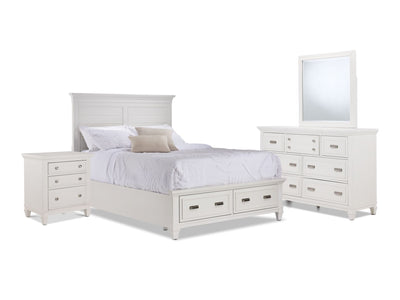 Charleston 6 - Piece Queen Storage Bedroom Package- Dove White
